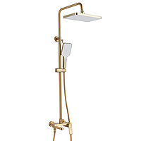 Душевая система Shevanik S4536G с изливом золотой сатин