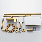 Душевая система Shevanik S4536G с изливом золотой сатин