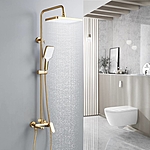 Душевая система Shevanik S4536G с изливом золотой сатин