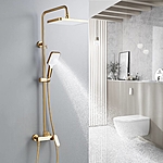 Душевая система Shevanik S4536G с изливом золотой сатин