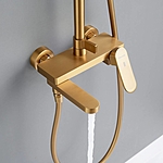 Душевая система Shevanik S4536G с изливом золотой сатин