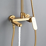 Душевая система Shevanik S4536G с изливом золотой сатин