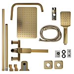 Душевая система Fabia 9878 с длинным изливом матовое золото