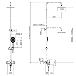 Душевая система Fashun A52401N-1 с изливом сатин