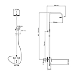 Душевая система Wasser Zimmer ZM-7728-18H с изливом черный
