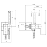 Смеситель гигиенический душ Fashun A7506-17 оружейная сталь