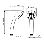 Лейка для душа Potato P04 хром 1 режим
