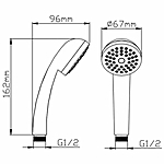 Лейка для душа Potato P04-7 белый 1 режим