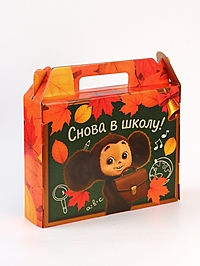 Коробка складная «Вперёд к знаниям»,Чебурашка, 33,7 х 25,7 х 7,9 см