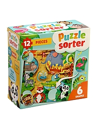 Sorter puzzle 12pcs, 6 shapes