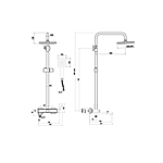 Душевая система Fmark FS8745-22Q с изливом графит