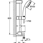 Душевой гарнитур GROHE Tempesta 100 27927001 мыльница хром