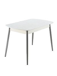 Стол "Оникс" Белый иней/серый металлик,  1130(1400)х680х750 мм