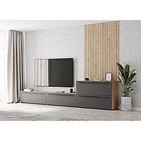 Тумба под ТВ «Стоун С72», 2200×420×460 мм, цвет дуб золотой/графит