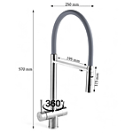 Смеситель для кухни Wasser Zimmer ZM-6012Q под фильтр серый