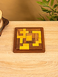 Головоломка "Паззл" 16х16х2 см, дерево шишам