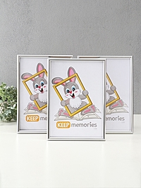 Набор фоторамок для фото 21×30 см Keep memories «Радуга», с подножкой, 3 шт., (пластиковый экран), серебро