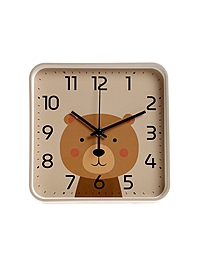 Часы настенные «Медвежонок», детские, плавный ход, 19×19 см, бежевые