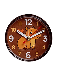 Будильник «Капибара», плавный ход, d=8 см, корпус коричневый