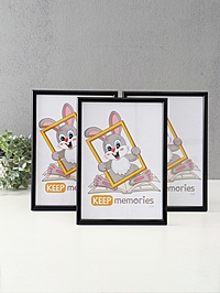 Набор фоторамок для фото 21×30 см Keep memories «Радуга», с подножкой, 3 шт., (пластиковый экран), чёрный