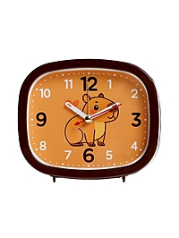 Будильник «Капибара», плавный ход, 12.5×10.5 см, корпус коричневый