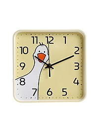 Часы настенные «Гусь», детские, плавный ход, 19×19 см, жёлтые