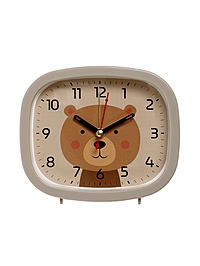 Будильник «Медежонок», плавный ход, 12.5×10.5 см, бежевый