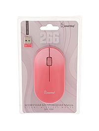 Мышь Smartbuy 266AG, беспроводная, 3 кнопки, 1200 dpi, USB, 1хАА, розовая