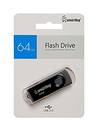 Флешка SmartBuy Twist, 64 Гб, USB2.0, чт до 15 Мб/с, зап до 12 Мб/с, серая