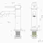 Смеситель для раковины Knotlor Eclipse SS-20/GM ворон. сталь