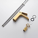 Смеситель для раковины Shevanik S4001G золотой сатин