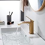 Смеситель для раковины Shevanik S4001G золотой сатин