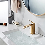 Смеситель для раковины Shevanik S4001G золотой сатин