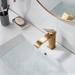 Смеситель для раковины Shevanik S4001G золотой сатин