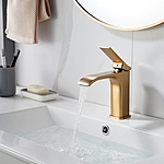 Смеситель для раковины Shevanik S4001G золотой сатин