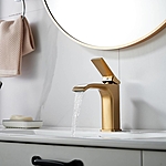 Смеситель для раковины Shevanik S4001G золотой сатин