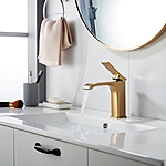 Смеситель для раковины Shevanik S4001G золотой сатин