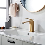 Смеситель для раковины Shevanik S4001G золотой сатин