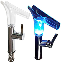 Смеситель для раковины MAK 4101 стеклянный излив подсветка