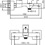 Смеситель для ванны Belz B60658 короткий излив хром