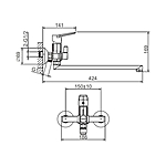 Смеситель для ванны Belz B22715-7 длинный излив черный
