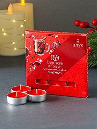 Набор чайных свечей ароматических "Глинтвейн&гранат" 9 штук