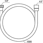 Шланг для душа Ravak 913.23 X07P568 150 см черный