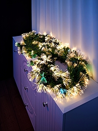 Хвойная гирлянда фиброоптическая «Вспышки» 200 см, автопереключение