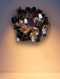 Венок фиброоптический «Заснеженный», d=50 см, 8 режимов