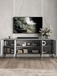 Тумба под ТВ «Монти», 2010×450×780 мм, цвет шиншилла серая