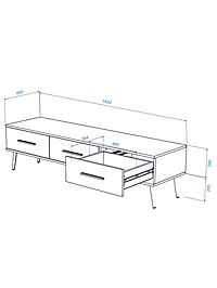 Тумба под ТВ «Мишель», 1652×450×440 мм, цвет кашемир