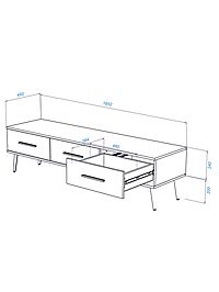 Тумба под ТВ «Мишель», 1652×450×440 мм, цвет шиншилла серая