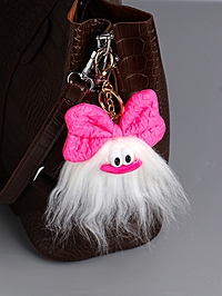 Брелок для ключей на кольце «Пушистик: Чучундра с бантиком», на сумку, рюкзак, белая, 18×10×5 см