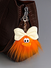 Брелок для ключей на кольце «Пушистик: Чучундра с бантиком», на сумку, рюкзак, оранж, 18×10×5 см